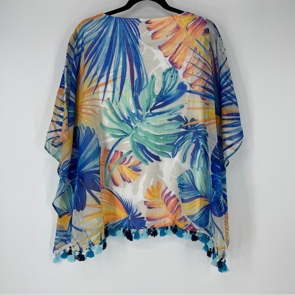 Chicos Jungle Palms Jayma Tassel Top - Picture 4 of 9